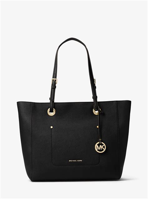 michael kors black saffiano bag|michael kors saffiano tote large.